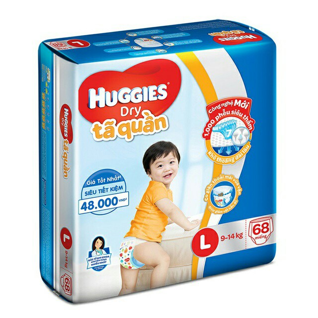 Bỉm Huggies dán/quần M74/L68/XL62/XXL56