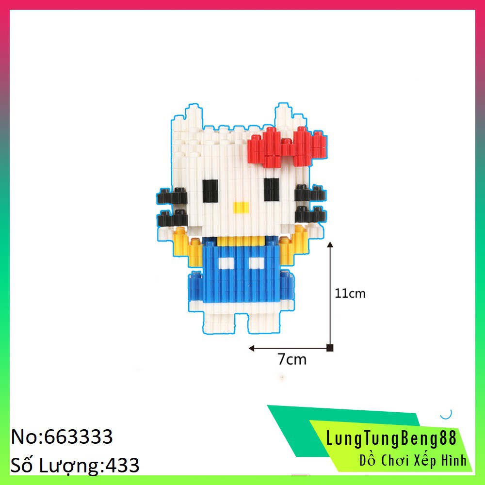 Xếp Hình lego lắp ráp,HelloKity Đáng Yêu