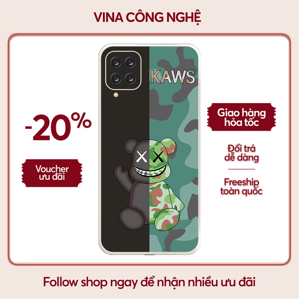 Ốp lưng Samsung A10/A10S/A51/A32/A12/....dẻo cạnh vuông bảo vệ camera hình Kaws.