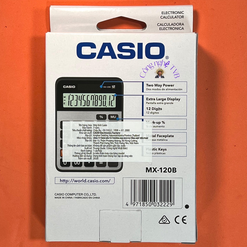 Máy tính Casio MX 120B chính hãng, máy tính để bàn casio MX-120b || Công nghệ TVB