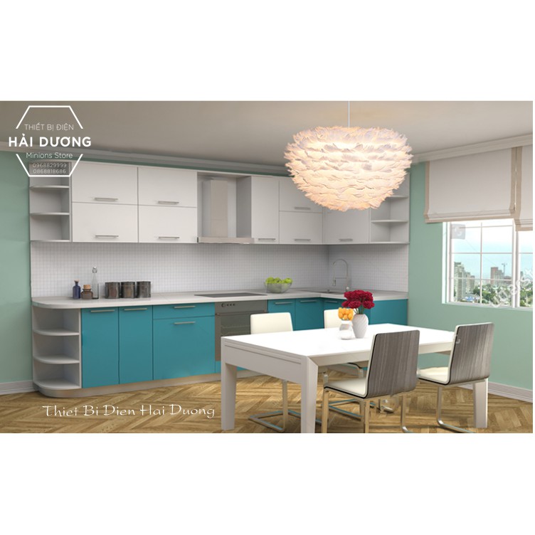 Đèn Chùm Mây lông Vũ Bắc ÂU Decor Lighting TN329  - 3 Chế Độ Ánh Sáng - SỬ DỤNG 3 ĐUI-TẶNG KÈM 3 BÓNG