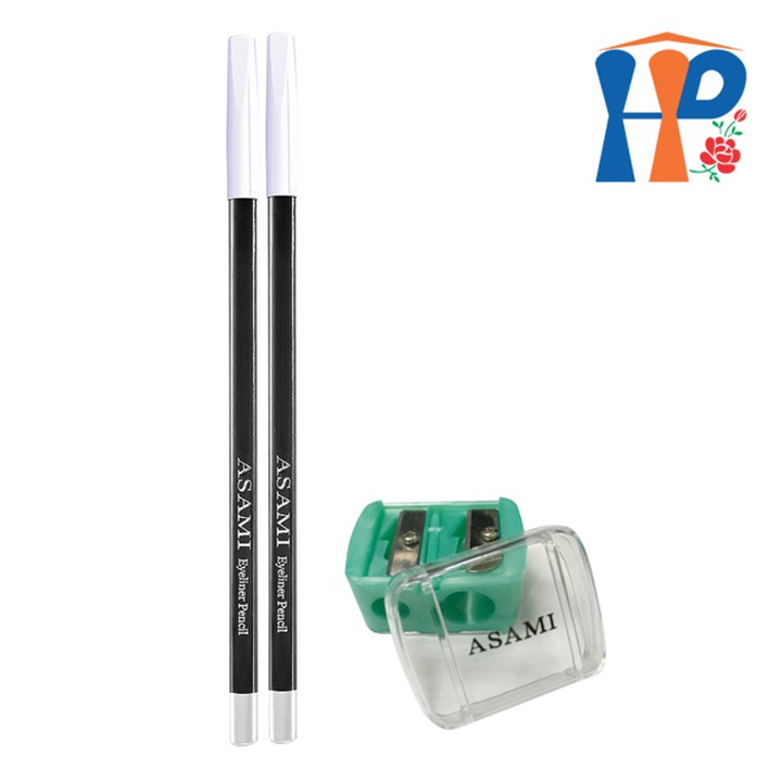 Combo Chì vẽ mí mắt (2 Chì mí BK01 tông đen + Chuốt chì Asami) - Eyeliner Pencil & Shapeners | BigBuy360 - bigbuy360.vn