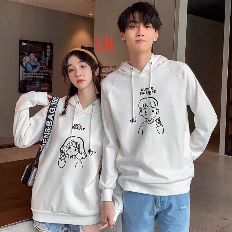 combo 2 áo hoodie nam nữ chàng trai cô gái cute( bán theo cặp)