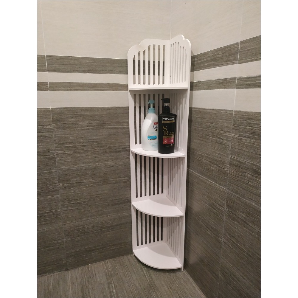 [ RẺ VÔ ĐỊCH ] Kệ góc kẻ sọc 4 tầng phòng tắm hiện đại chống nước- IG122