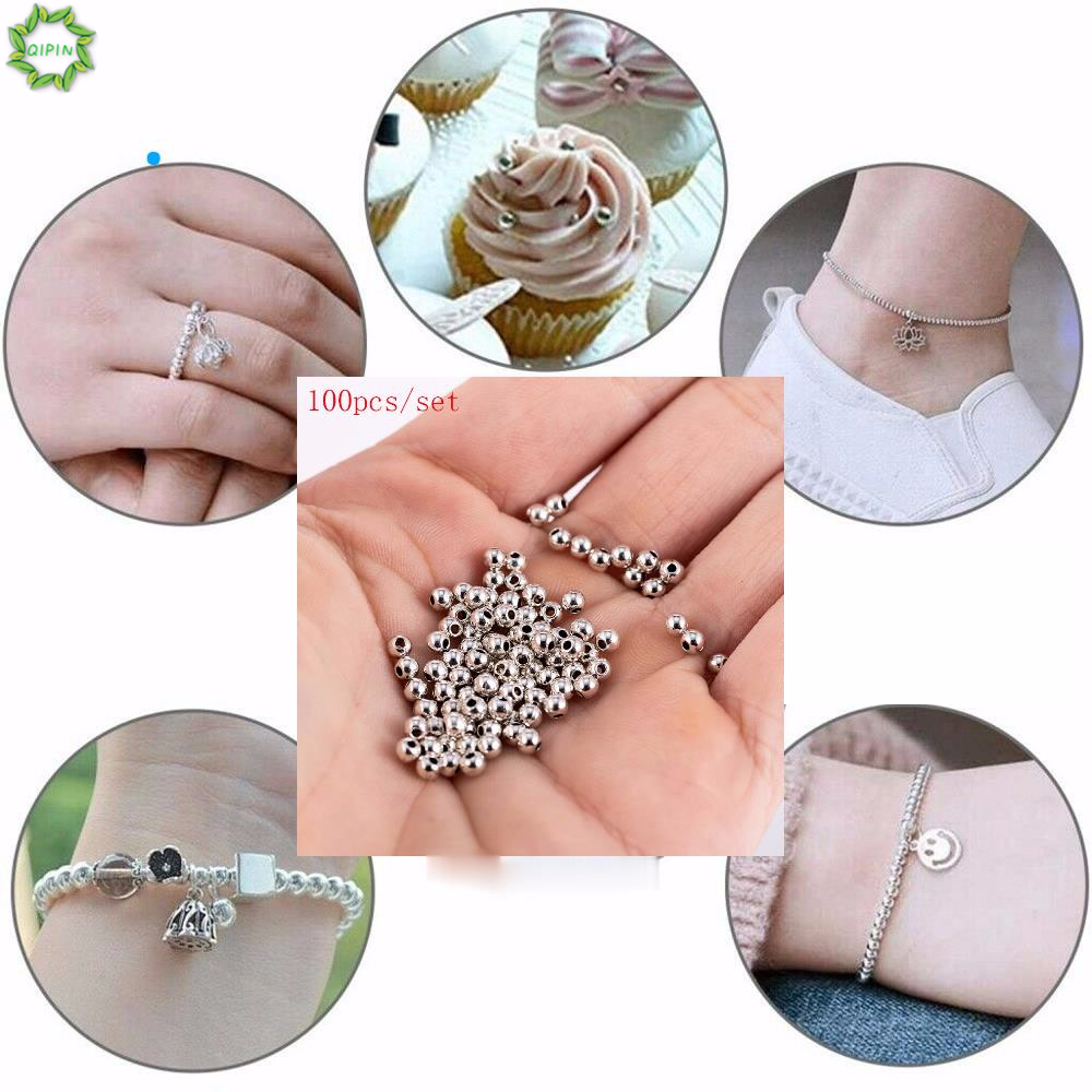 Set 100 Hạt Tròn 3mm Làm Trang Sức Thủ Công