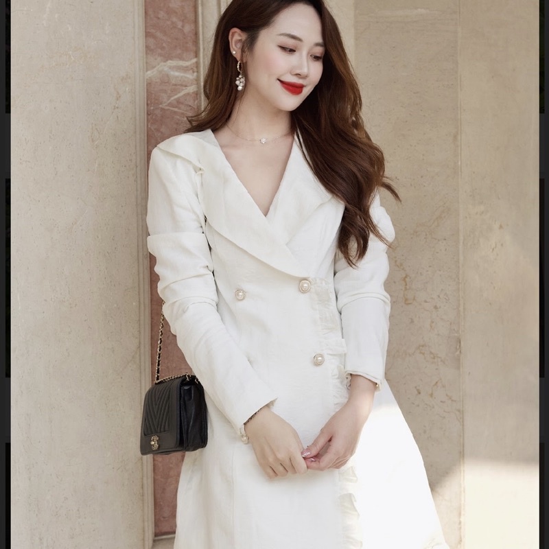 Váy blazer linen thun co giãn Yennhien.studios