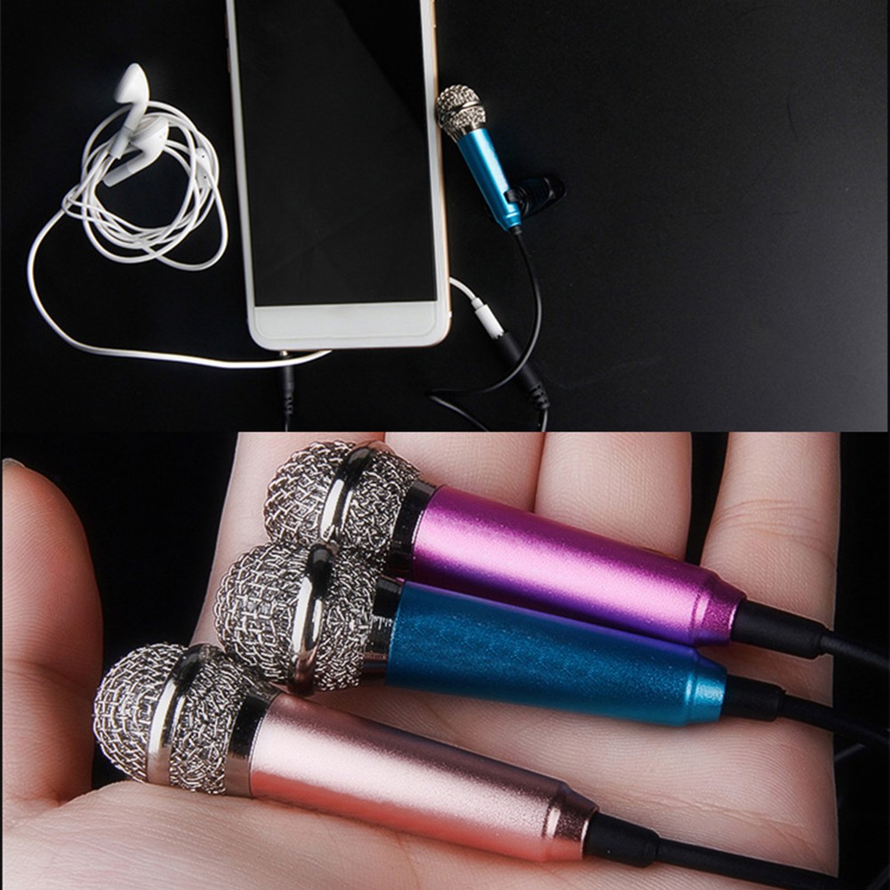 3.5mm Mini Condenser Microphone Điện thoại Mic hát Karaoke có đế dành cho iPhone Android