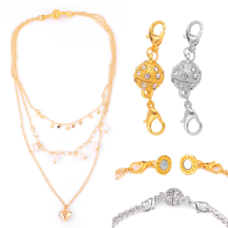 Móc khóa càng cua quả châu nam châm đính đá làm trang sức DIY