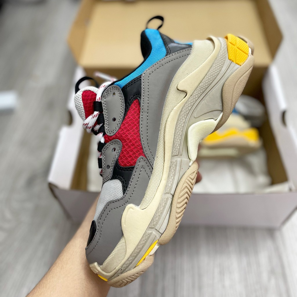 Giày Sneaker Balen Tripsle S Xanh Đỏ Full Box Đế Nặng FreeShip