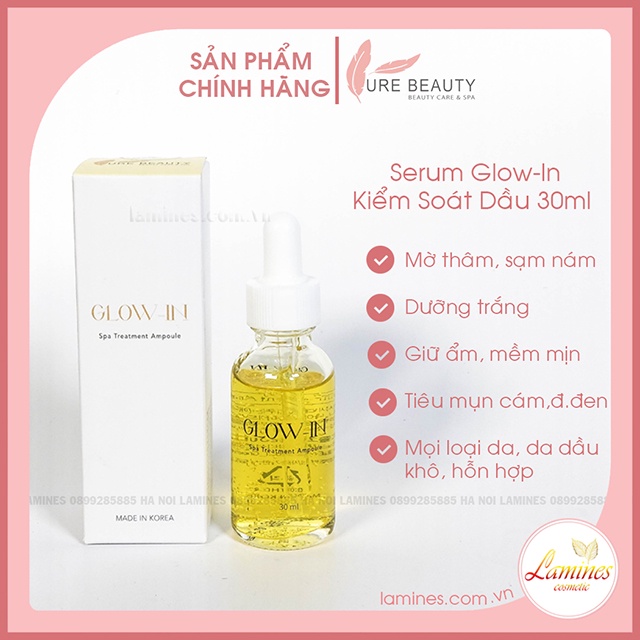 Serum Glow-In PureBeauty 30ml, Căng Bóng Da, Cấp Ẩm Bằng Cách Cấp Nước Kết Hợp Idebenone Dưỡng Da Khỏe Mạnh