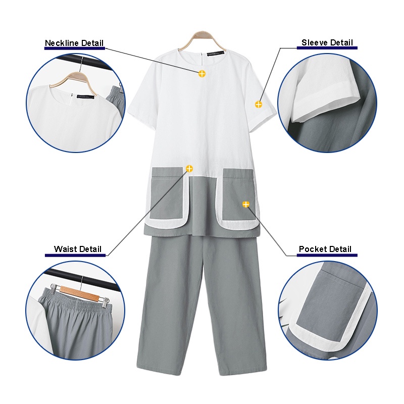 Set áo thun ngắn tay + quần dài Zanzea lưng cao năng động dành cho phái nữ
