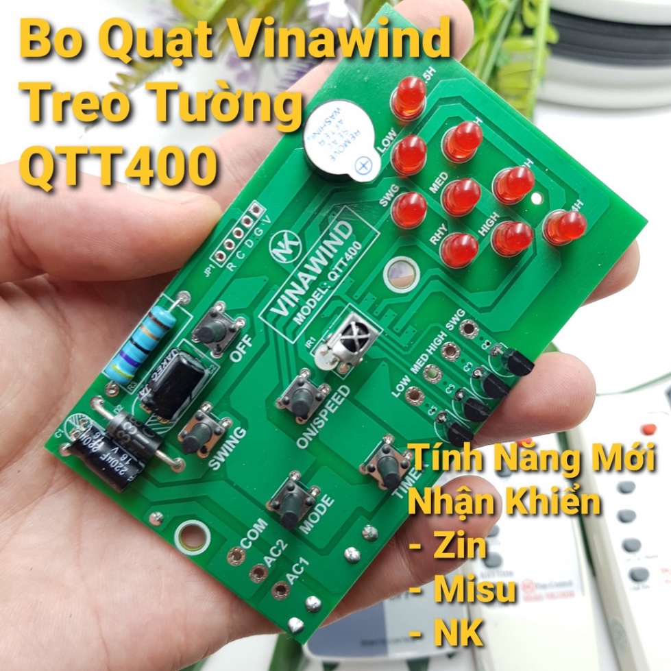 Bo mạch quạt điện cơ QTT400🍀Bộ mạch quạt treo tường Vinawind QTT 400 điện cơ tương thích