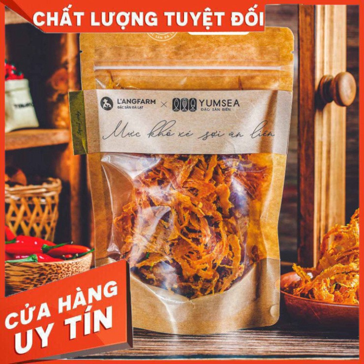 L'angfarm | Mực khô xé sợi ăn liền, Yumsea không cần chế biến. Hương vị thơm ngon, hấp dẫn.