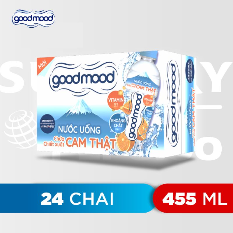 Thùng 24 chai goodmood / good mood vị sữa chua/ cam 455ml