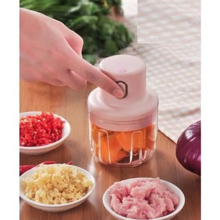Máy Xay Mini Sạc Điện Có Cổng Sạc Usb, Xay Hành Tỏi Rau Củ Quả Thể Tích 250ML.ĐTCA
