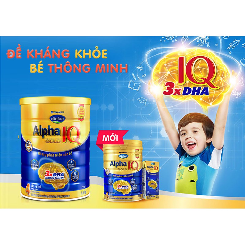 Sữa Bột Dielac Alpha Gold 4 - Hộp Thiếc 1500g và 900g