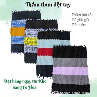Thảm lau chân đan thun handmade siêu thấm hút