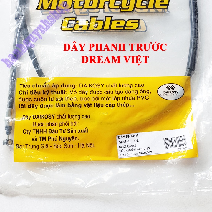 Dây phanh trước Dream Việt chính hãng Honda