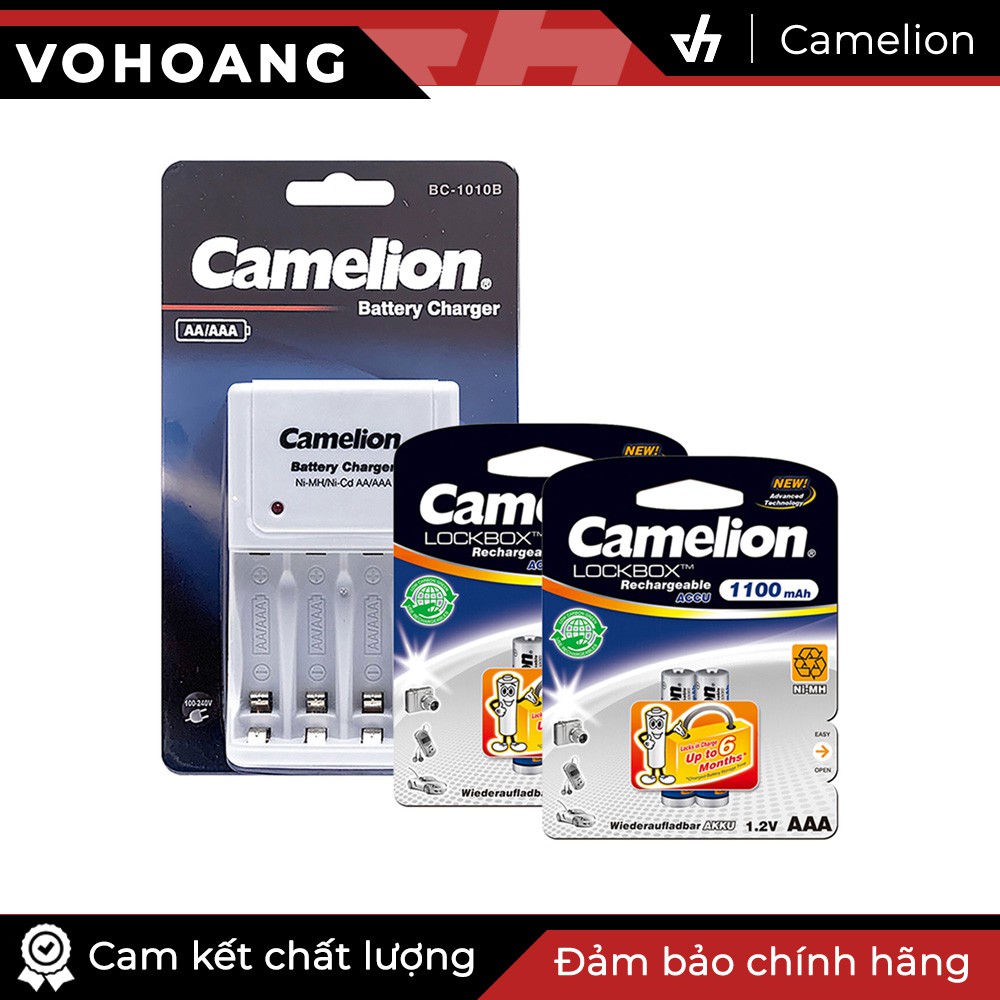 Bộ 1010B kèm 4 pin AAA Camelion 1100mAh