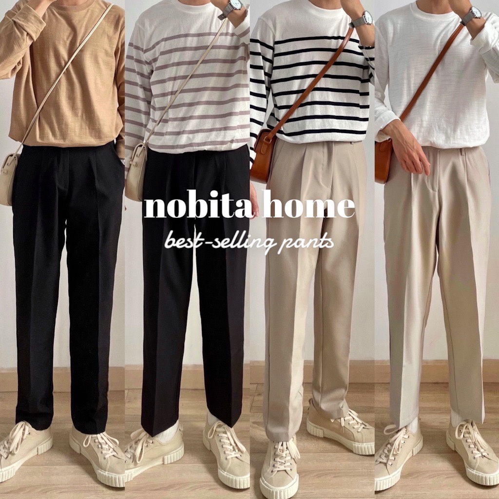 NOOBITA - Quần tây nam dáng rộng, nửa lưng chun _ form dài và 9 tấc _ 7319