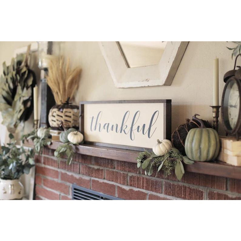 Tranh gỗ handmade Thankful decor trang trí treo tường phong cách Vintage