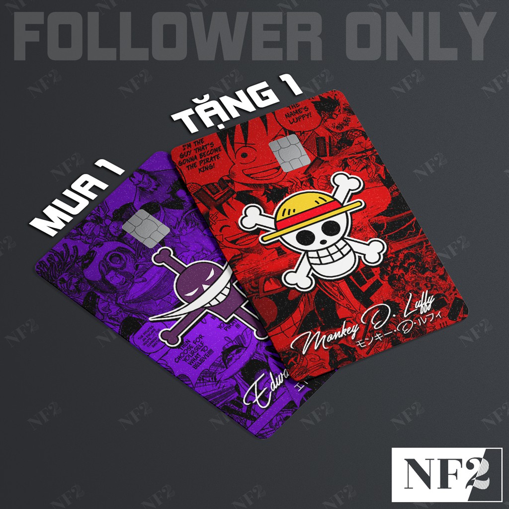 LOGO ONE PIECE - Decal Sticker Thẻ ATM (Thẻ Chung Cư, Thẻ Xe, Credit, Debit Cards) Miếng Dán Trang Trí NF2 Cards