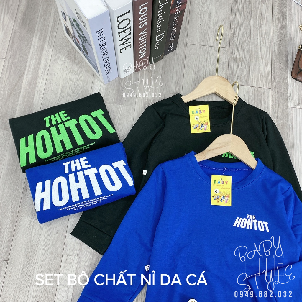 Bộ quần áo thu đông bé trai “HOH“ 14-45kg, đồ dài tay ấm áp cho bé trai 4-14 tuổi. Vải da cá dày đẹp. Hàng may kỹ. B41