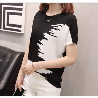 Áo len nữ cánh rơi pha màu