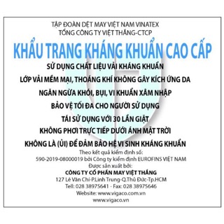 Set 2 Khẩu trang vải kháng khuẩn Việt Thắng