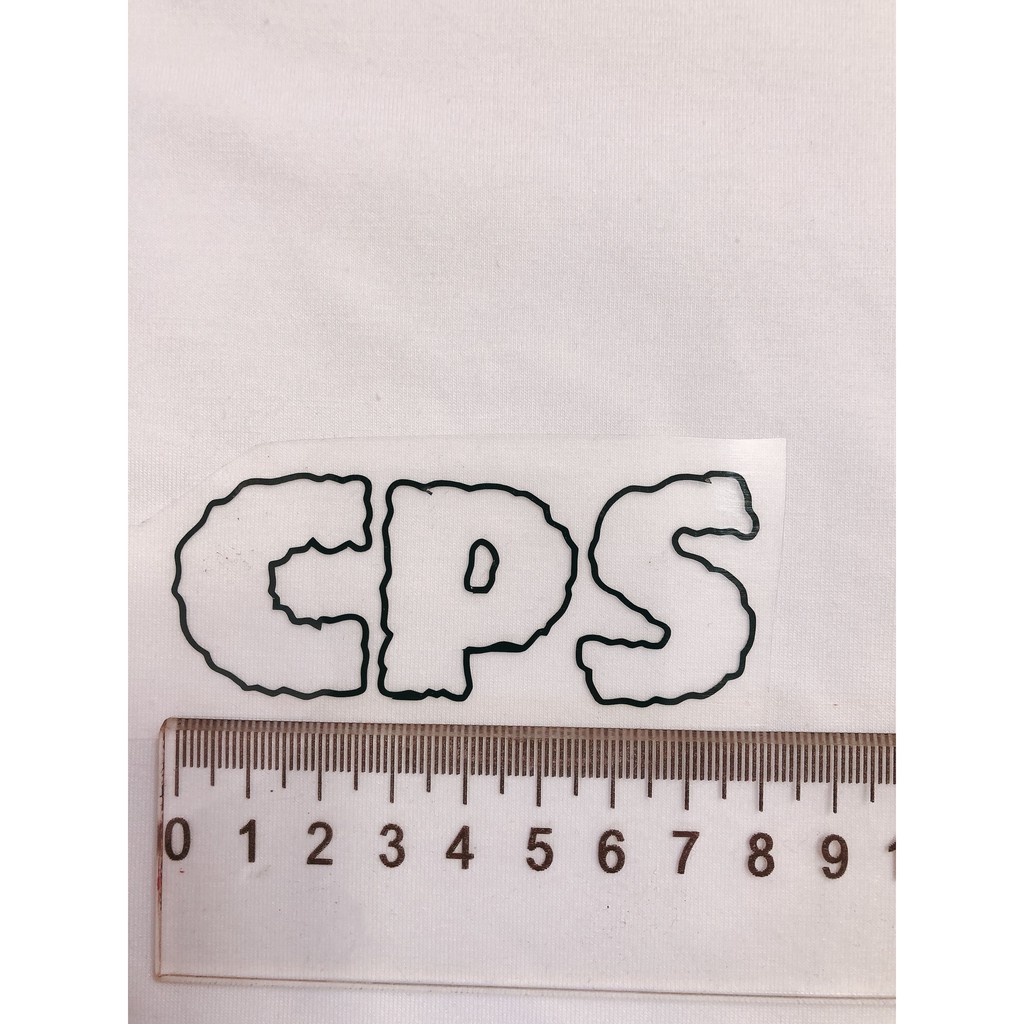 decal ủi áo trực tiếp chữ CPS, logo sticker patch in áo, in chữ theo yêu cầu