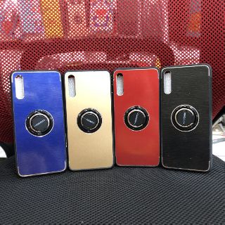 Ốp Samsung A70 viền dẻo lưng nhôm kèm iring