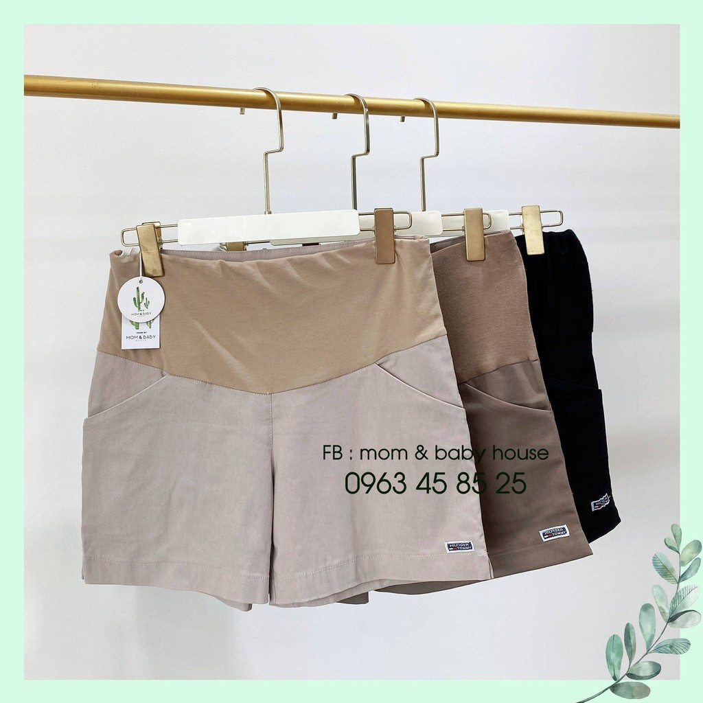 Quần short bầu kaki Hàn Quốc có đệm bụng