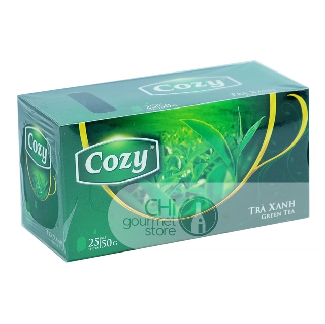 Combo 10 hộp trà túi lọc Cozy hương trà xanh 25 gói/ hộp