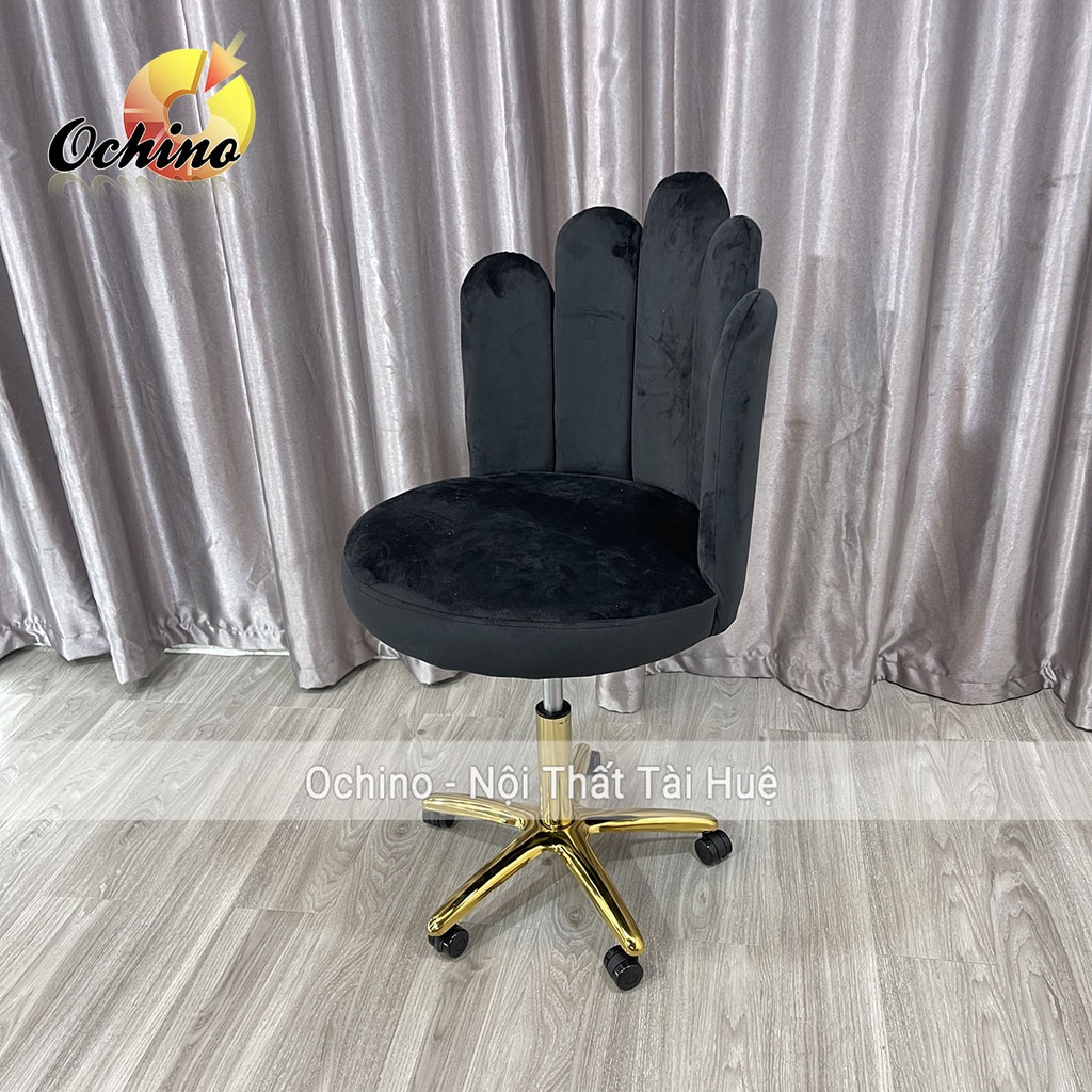 Ghế Trang Điểm Xoay, Ghế Xoay Học Sinh Bánh Xe Chân Vàng Sao Cao Cấp Mẫu Sò Múi Phong Cách Bắc Âu (Hình Thật Shop Chụp)
