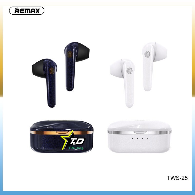 Tai nghe Bluetooth Remax TWS-25 dòng cảm ứng có đốc sạc dung lượng 3000mAh - Tai nghe TWS-25 có hộp đựng bằng kim loại