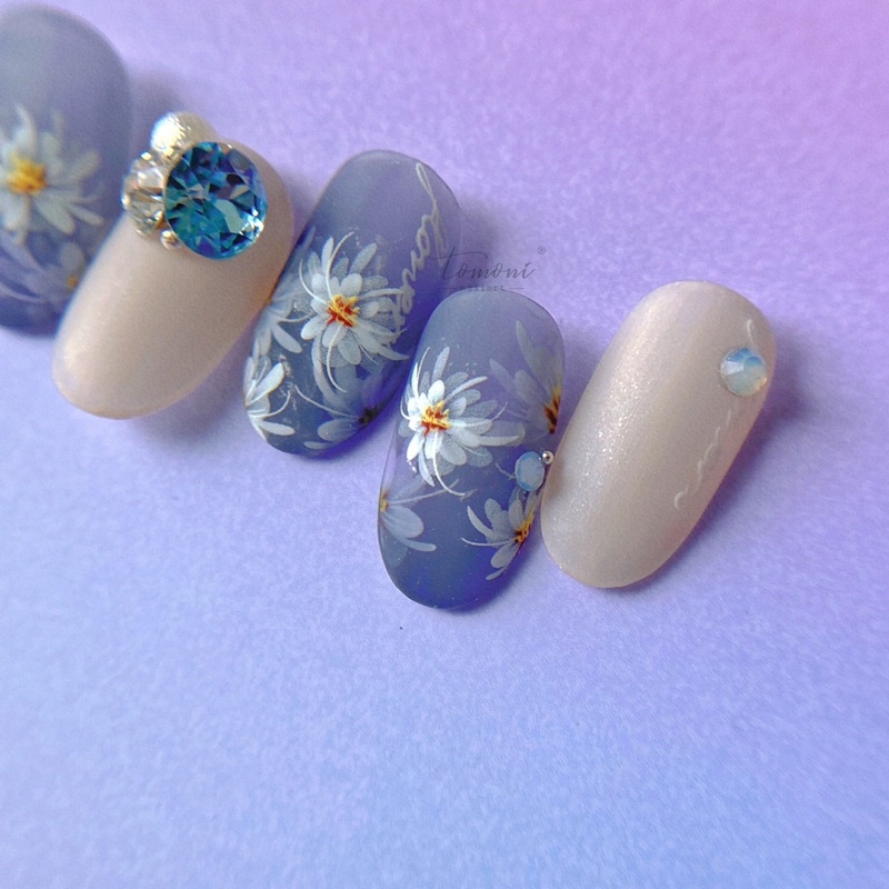 Sticker lụa 5d hình hoa dán móng tay nail to1343
