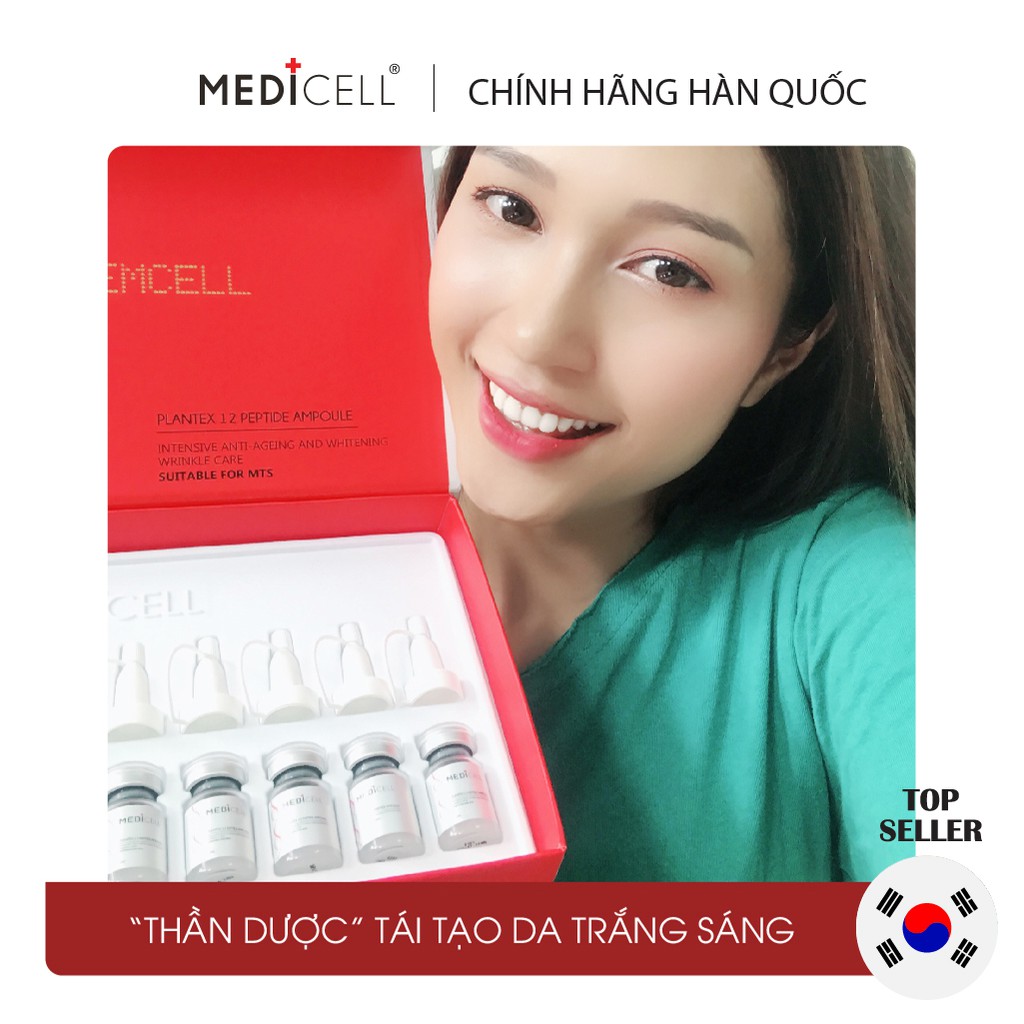 Tế bào gốc thực vật Hàn Quốc Plantex 12 Peptide Medicell làm trắng da, hết sẹo rỗ, da căng bóng mướt mịn