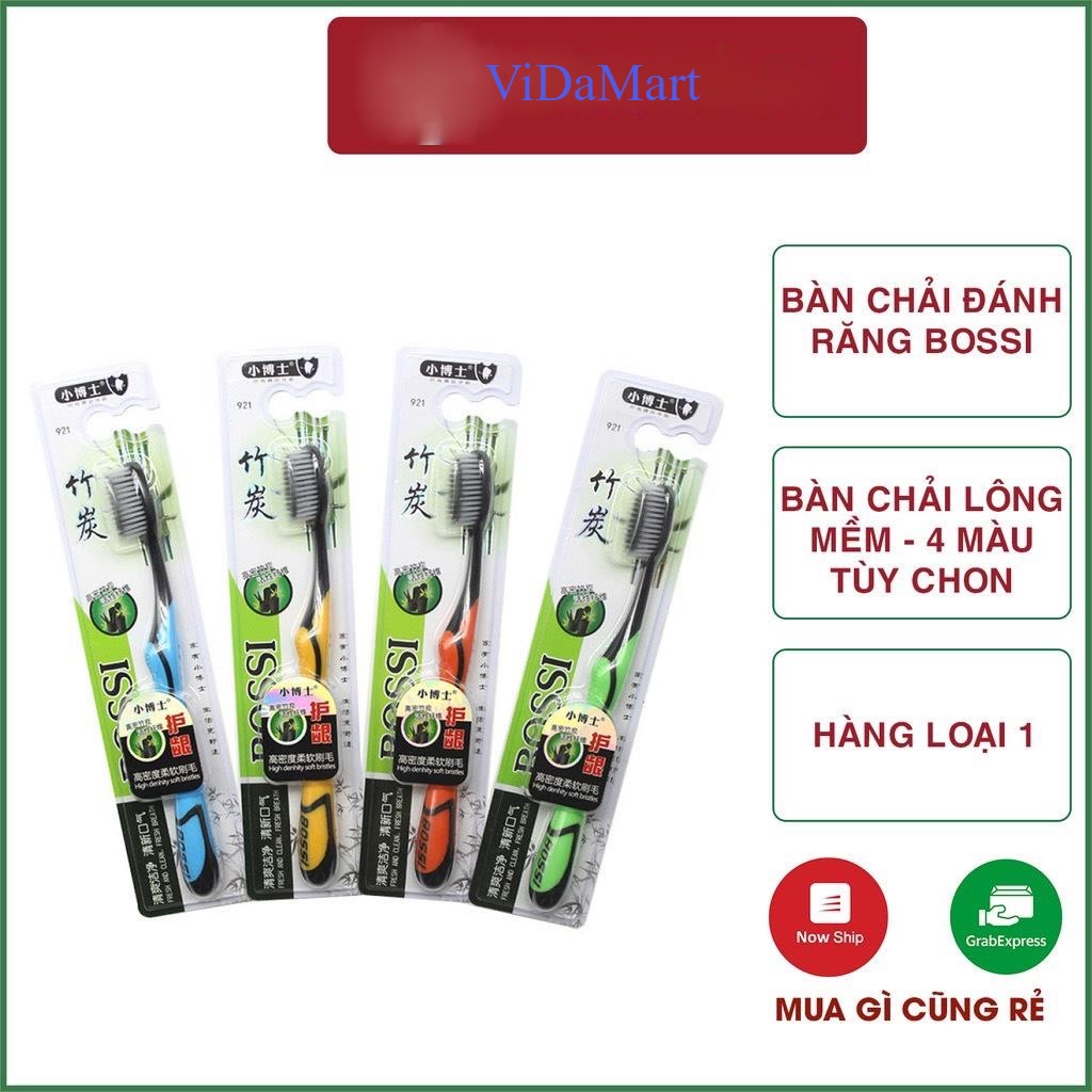 Hộp 30 Chiếc Bàn Chải Than Tre BOSSI Siêu Rẻ Chải Tụt Lợi Vẫn Chưa Hết- Bàn Chải Than Hoạt Tính Sợi Lông Mềm(1001221)