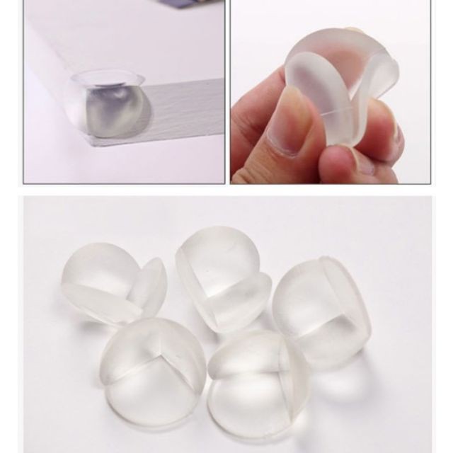 Nút bịt góc bàn bằng silicone chống va chạm trong suốt giúp an toàn cho trẻ nhỏ và người già