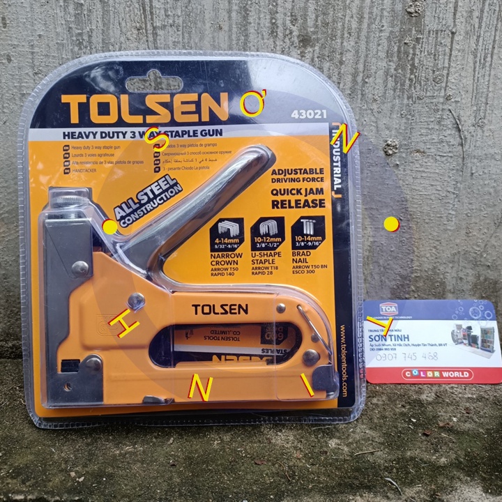 TOLSEN Kìm kềm bấm đinh ghim điều chỉnh tăng lực Staple 43021 Tặng Hộp Đinh Ghim 600 đinh