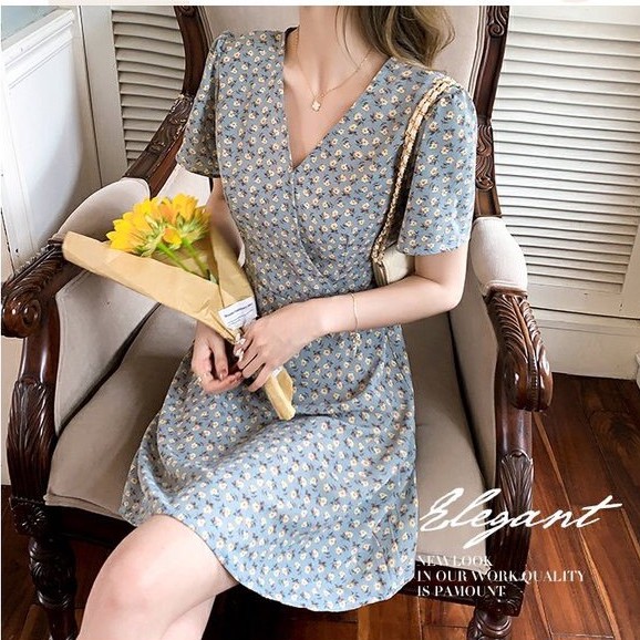 Váy voan tơ cao cấp bèo tiểu thư, đầm nữ cổ bèo màu be Emmei -v127 | BigBuy360 - bigbuy360.vn