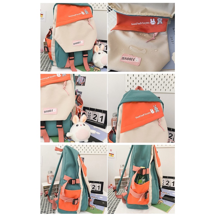 Ba lô Chuwanglin chất nylon phong cách kawaii trẻ trung cho nữ