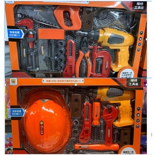 Bộ Đồ Chơi Dụng Cụ Sửa Chữa Cơ Khí No.011-12 Máy Khoan Lắp Pin Phát Âm Thanh Giao Ngẫu Nhiên Loại Có Mũ Hoặc Kính