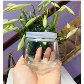 Hũ thủy tinh làm sữa chua 200 ml DÁNG BỤNG BÉO, hũ thủy tinh đựng hương liệu, mật ong, làm sữa chua