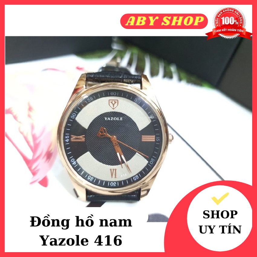 Đồng hồ nam Yazole 416 ⚡ SIÊU ĐẸP ⚡ đồng hồ nam dây đen kiểu dáng năng động và lịch lãm
