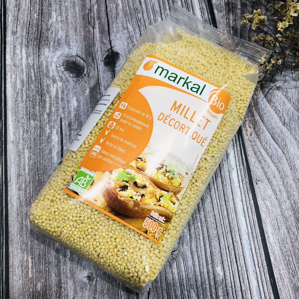 Hạt kê hữu cơ đã bóc vỏ Markal và Bio Planet 500g