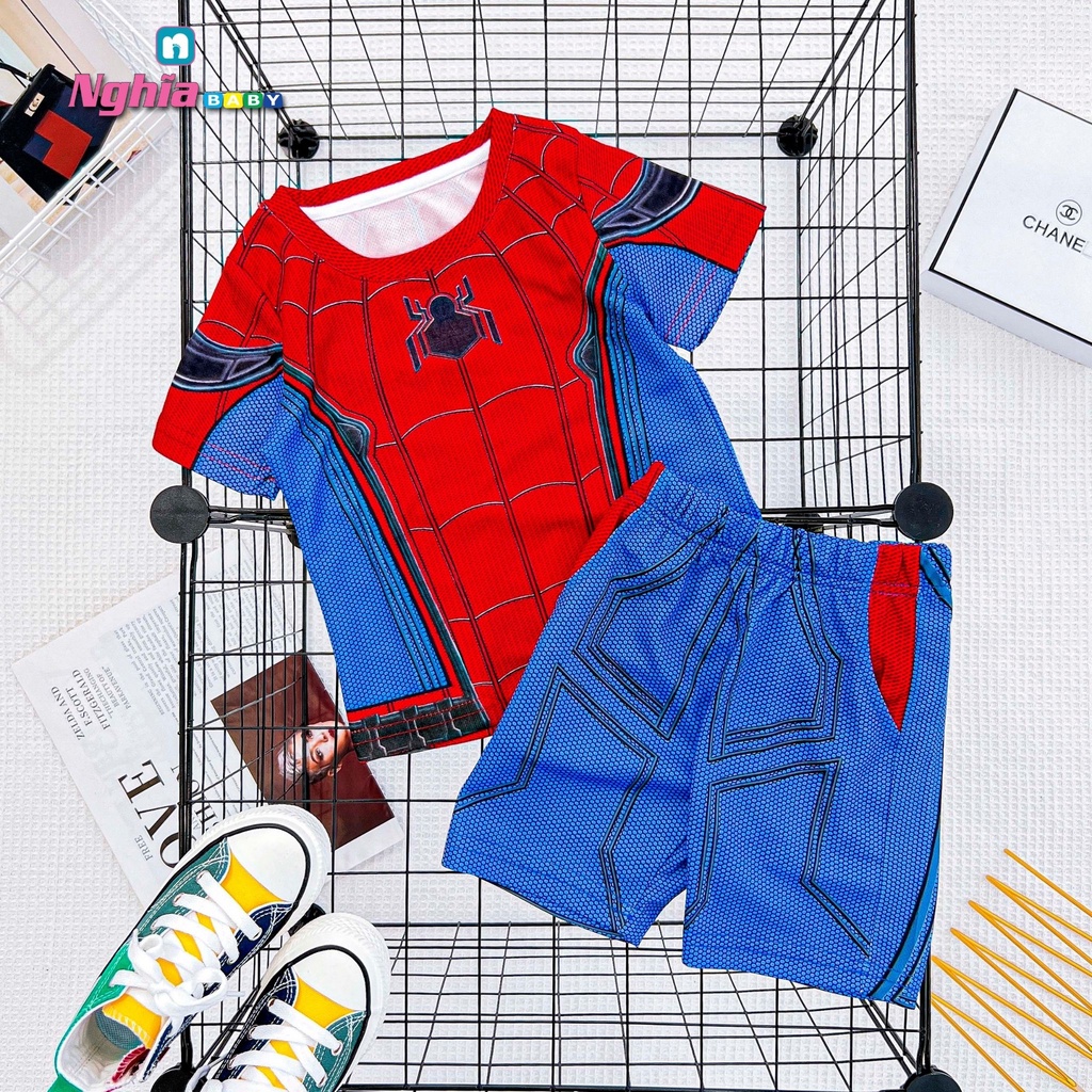 Set bộ thun lạnh 3d in hình hoạt hình siêu cưng NGHĨA BABY dành cho bé trai từ 10kg-35kg