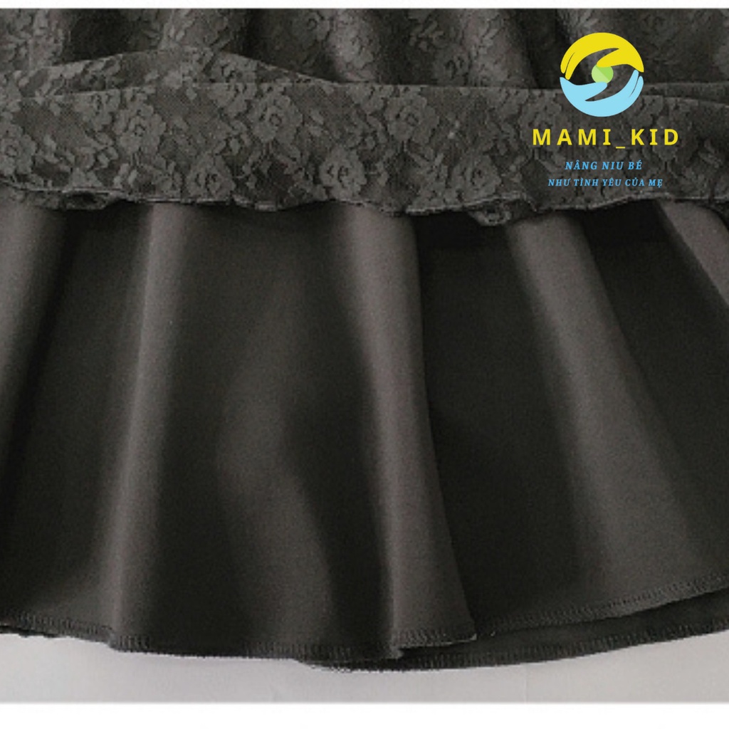 chân váy đen bé gái size đại 20-40kg xòe 360 độ, mamikid