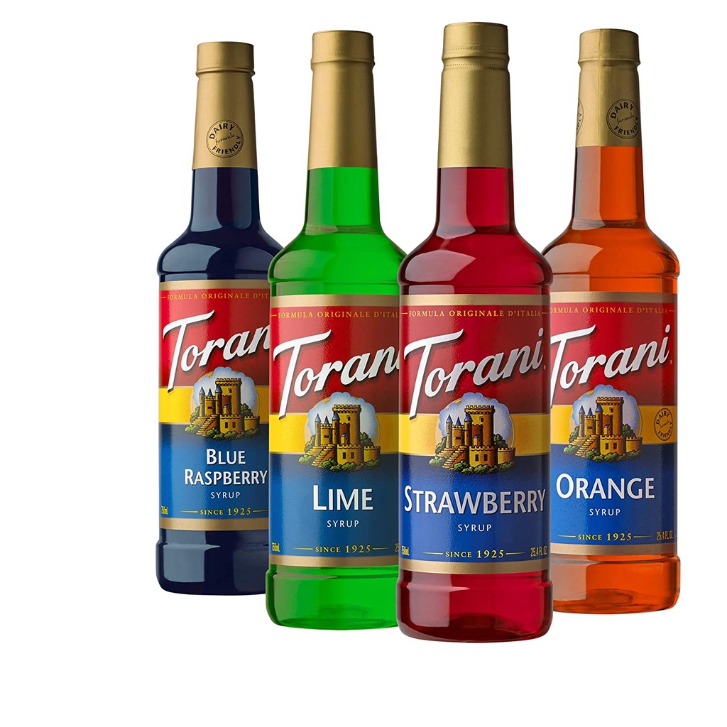 [160K] SIRO (SYRUP) TORANI CHAI THỦY TINH ĐỦ MÙI