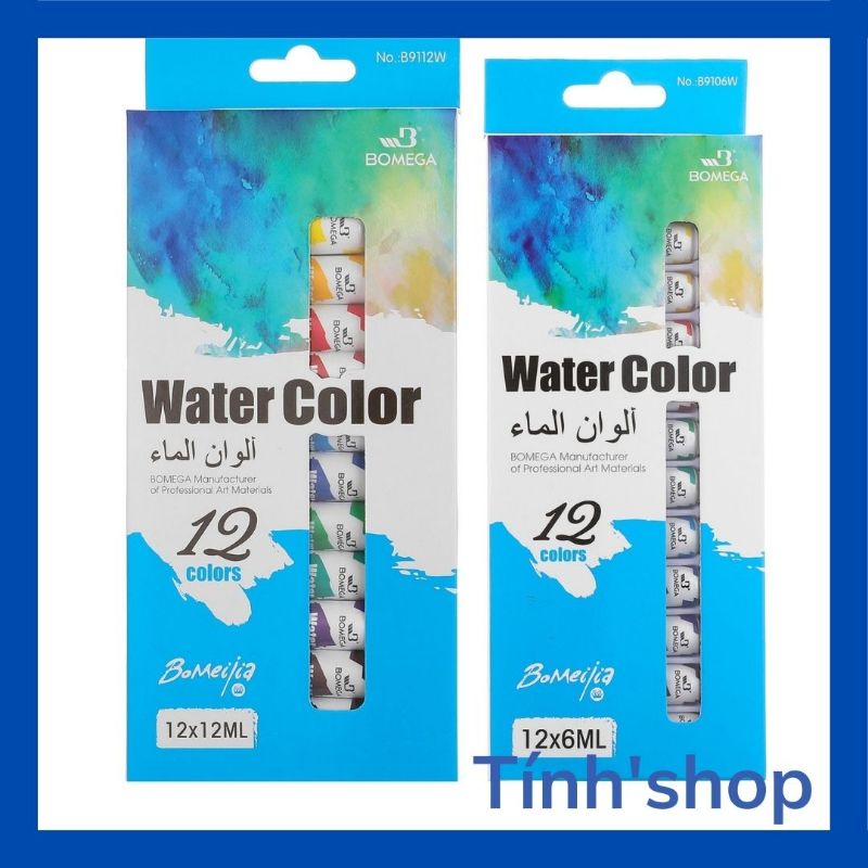 Bộ 12 màu nước dạng tuýp 12ml/6ml Water Color loại đẹp